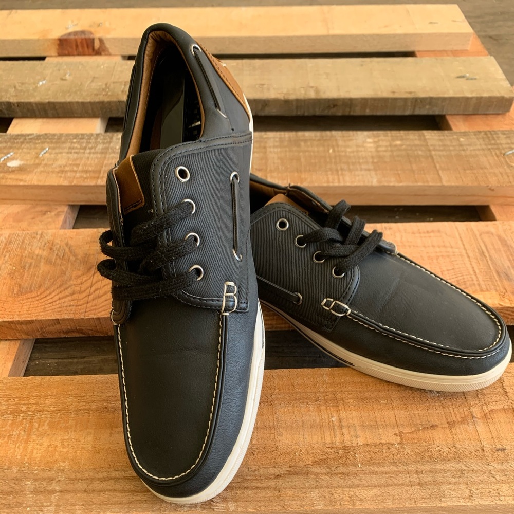 Sonoma Snroyce Black Leather Relaxed Oxford Shoes